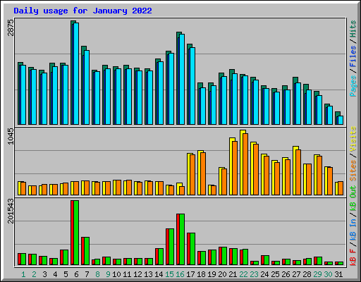 Daily usage for January 2022