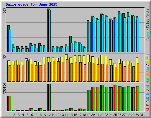Daily usage for June 2025