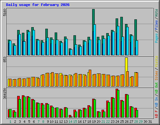 Daily usage for February 2026