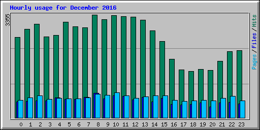 Hourly usage for December 2016
