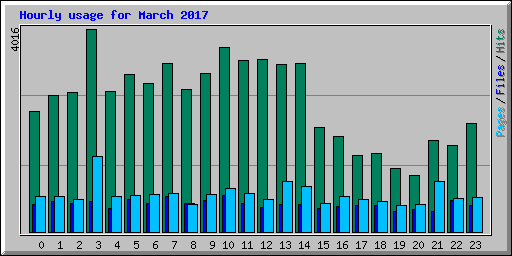 Hourly usage for March 2017