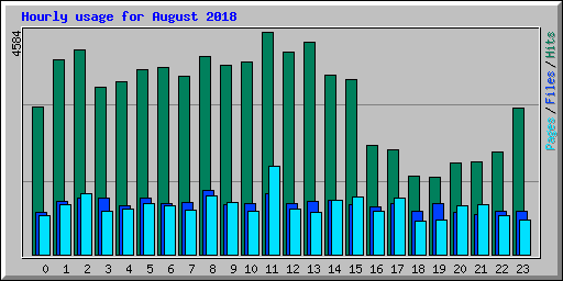 Hourly usage for August 2018