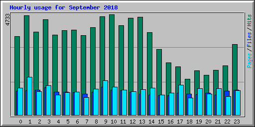 Hourly usage for September 2018