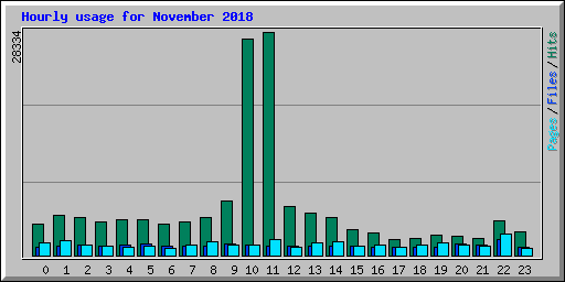 Hourly usage for November 2018