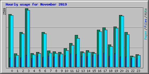 Hourly usage for November 2019