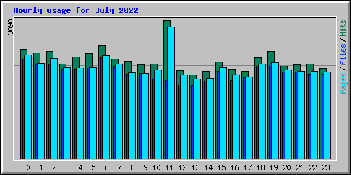 Hourly usage for July 2022
