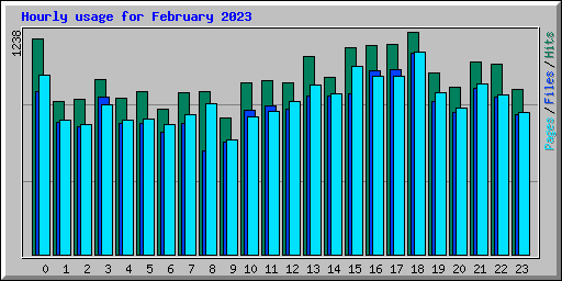 Hourly usage for February 2023