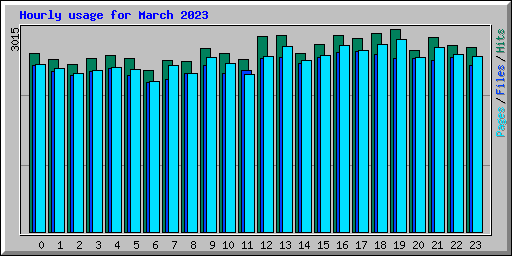 Hourly usage for March 2023