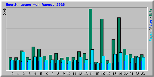Hourly usage for August 2026